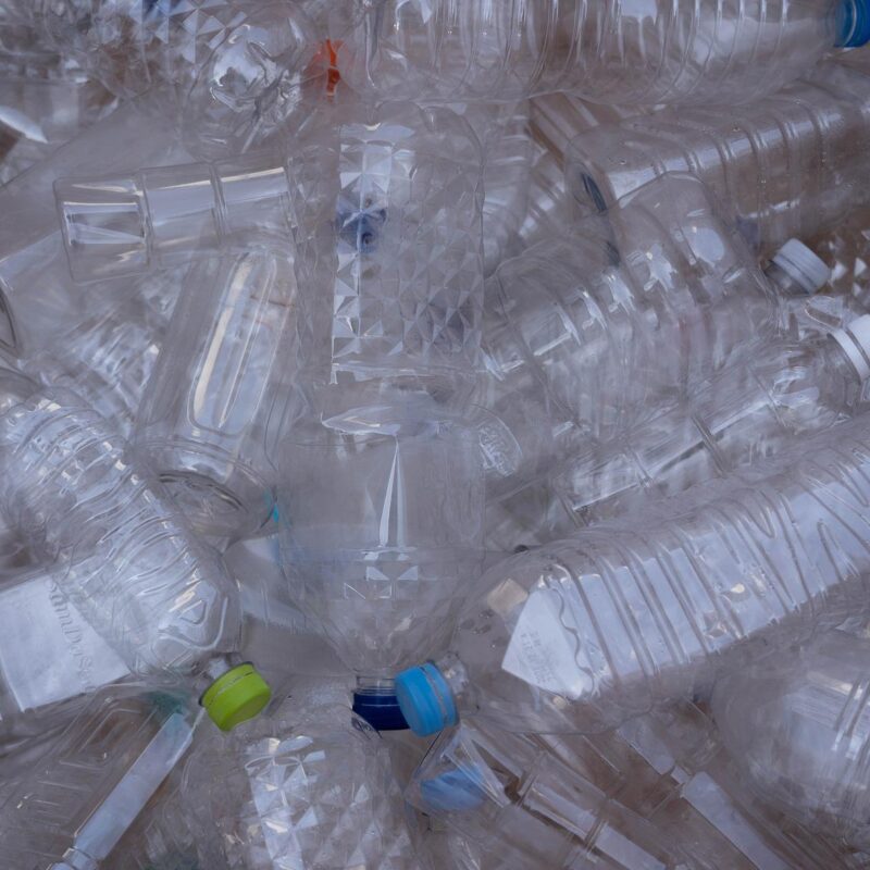 Pet-botellas plásticas transparentes