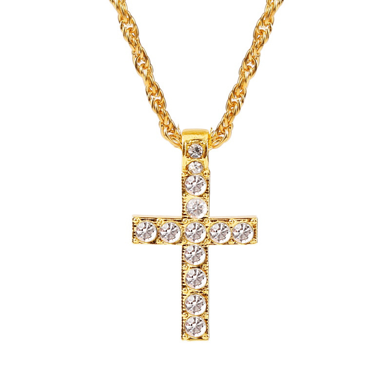 Cadena en cruz con imitaciones de diamante unisex