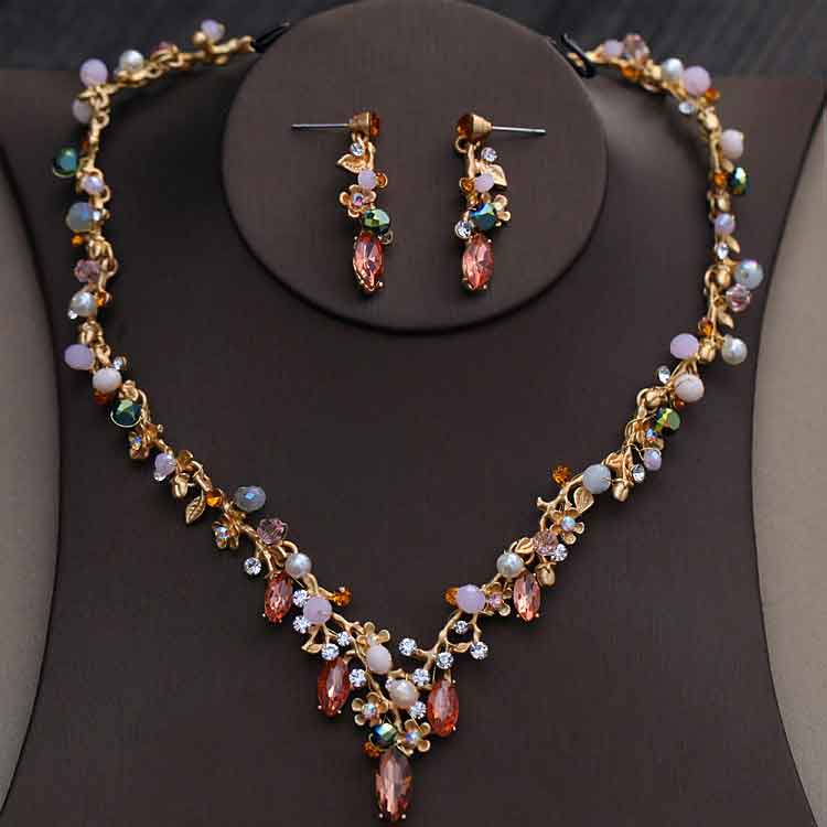 Conjunto de collar con diamantes de imitación - Imagen 5