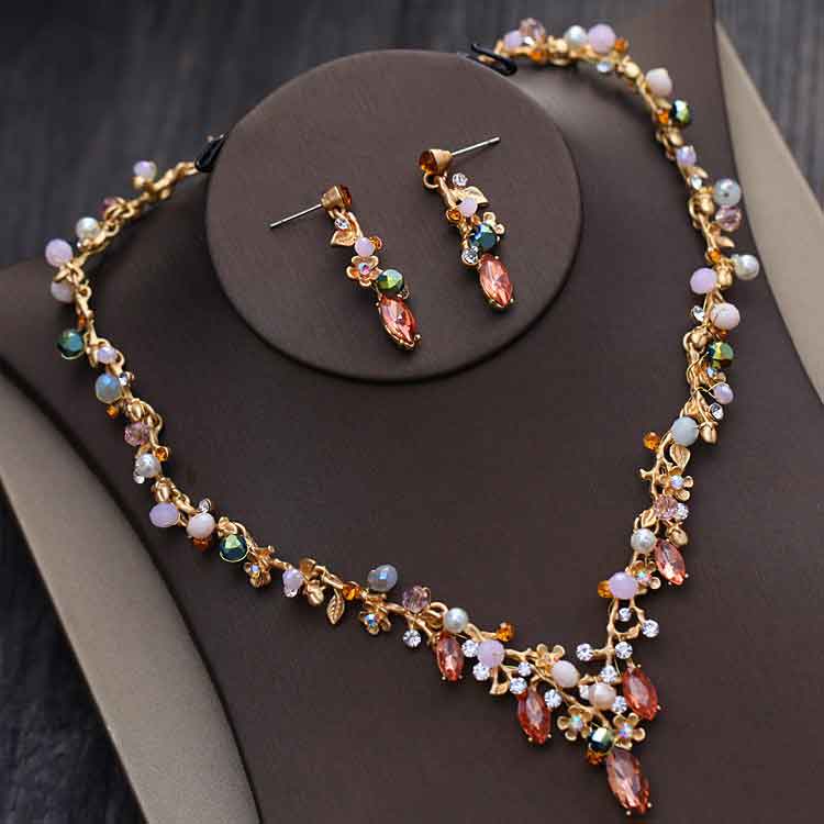Conjunto de collar con diamantes de imitación - Imagen 4