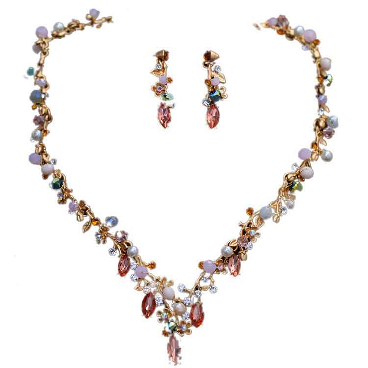 Conjunto de collar con diamantes de imitación - Imagen 2