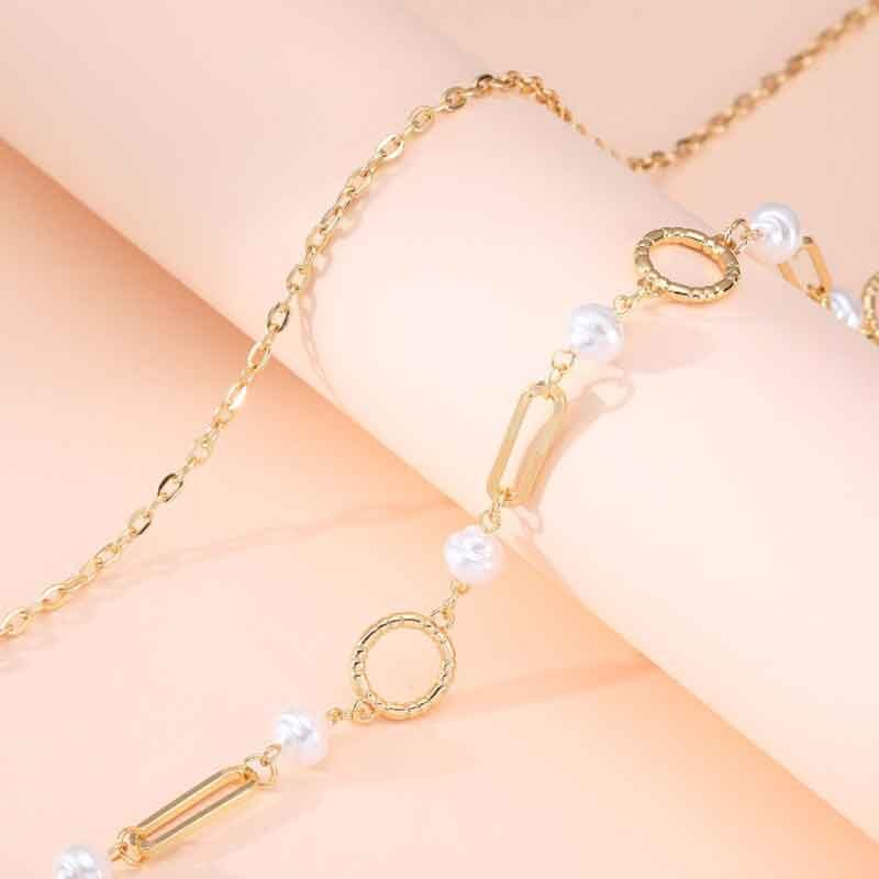 Collar doble capa con perlas naturales