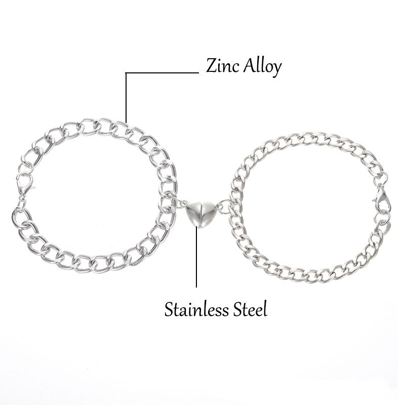 Pulseras magnética para pareja, compromiso, amistad por 2 unidades