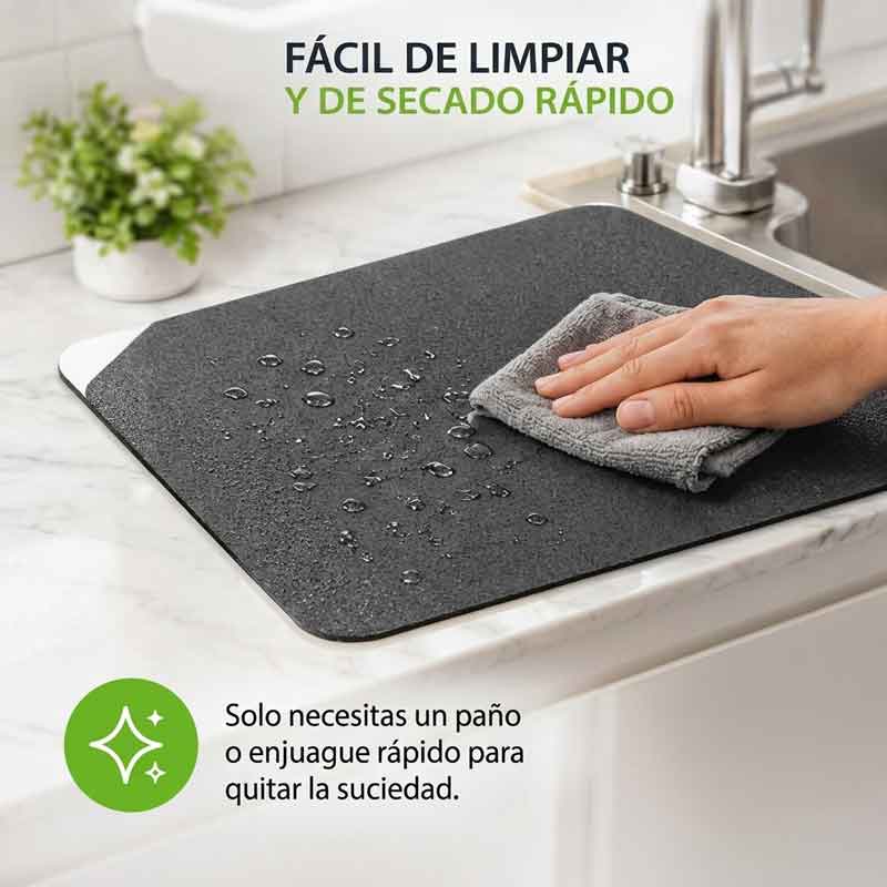 Tapete Absorbente para Cocina de Secado Rápido y Antideslizante – Gris
