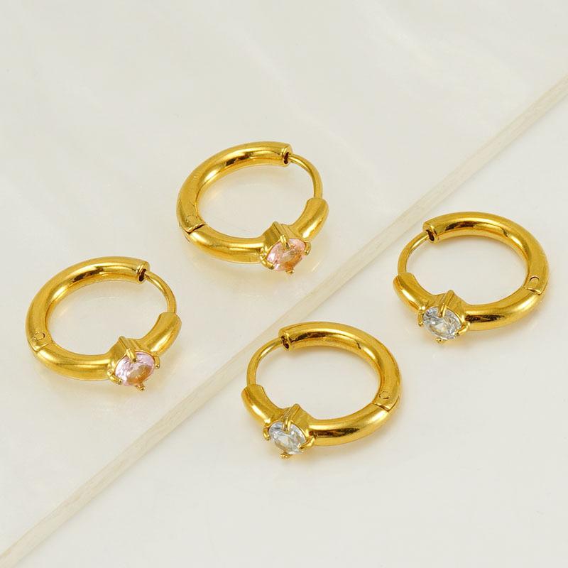 Pendientes de clip para mujer en acero inoxidable chapados - Imagen 8