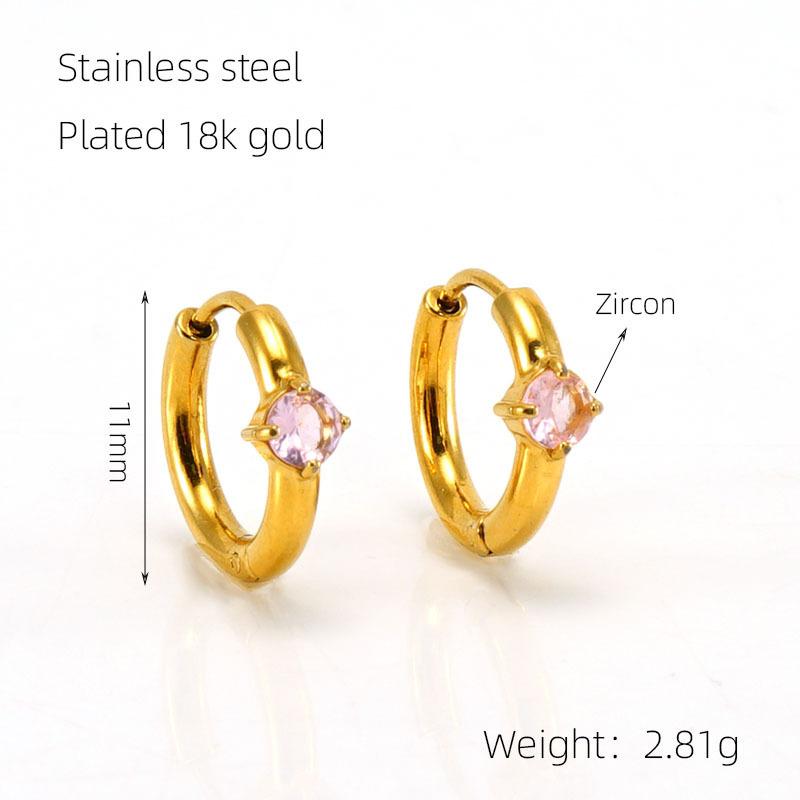 Pendientes de clip para mujer en acero inoxidable chapados - Imagen 7