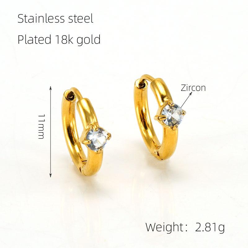 Pendientes de clip para mujer en acero inoxidable chapados - Imagen 5