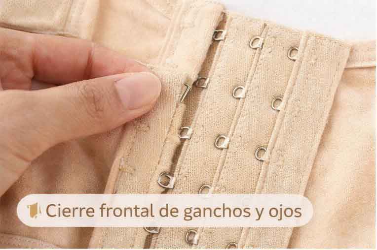 Cierre frontal de gancho y ojo